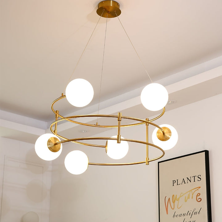 LETTIE Adjustable Black and Gold Chandelier Lighting Fixture