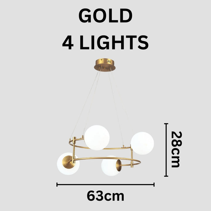 LETTIE Adjustable Black and Gold Chandelier Lighting Fixture