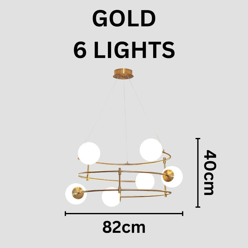 LETTIE Adjustable Black and Gold Chandelier Lighting Fixture