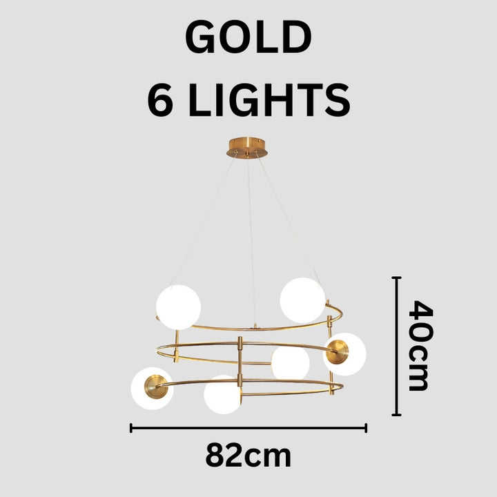 LETTIE Adjustable Black and Gold Chandelier Lighting Fixture