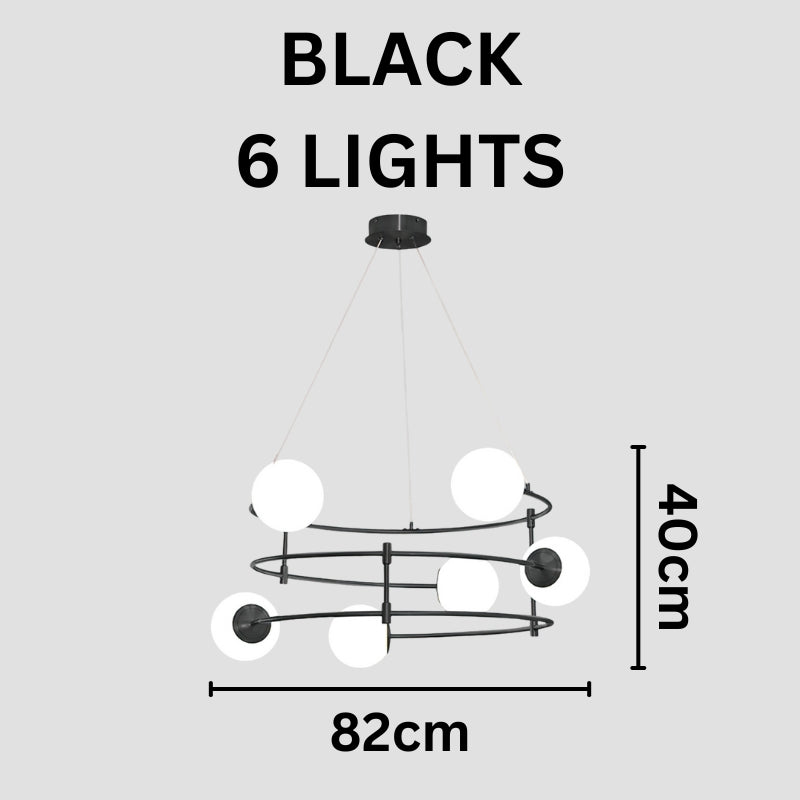 LETTIE Adjustable Black and Gold Chandelier Lighting Fixture