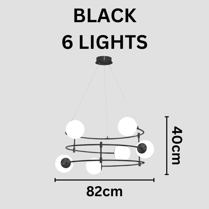 LETTIE Adjustable Black and Gold Chandelier Lighting Fixture