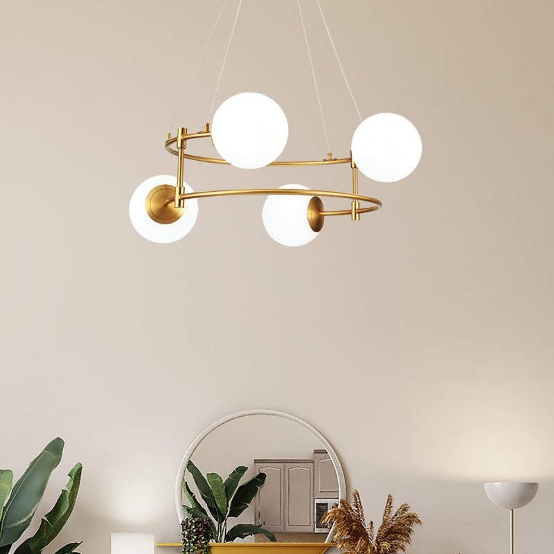 LETTIE Adjustable Black and Gold Chandelier Lighting Fixture