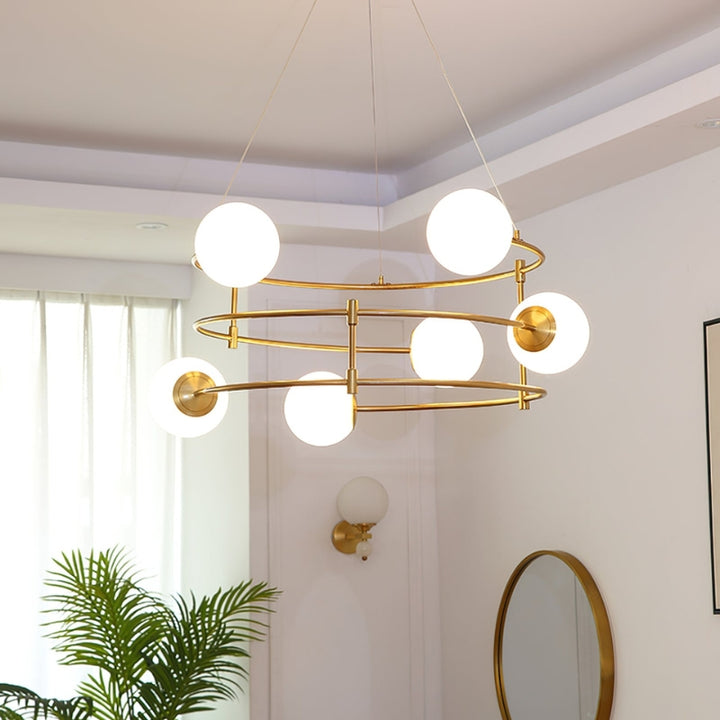 LETTIE Adjustable Black and Gold Chandelier Lighting Fixture