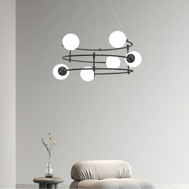 LETTIE Adjustable Black and Gold Chandelier Lighting Fixture