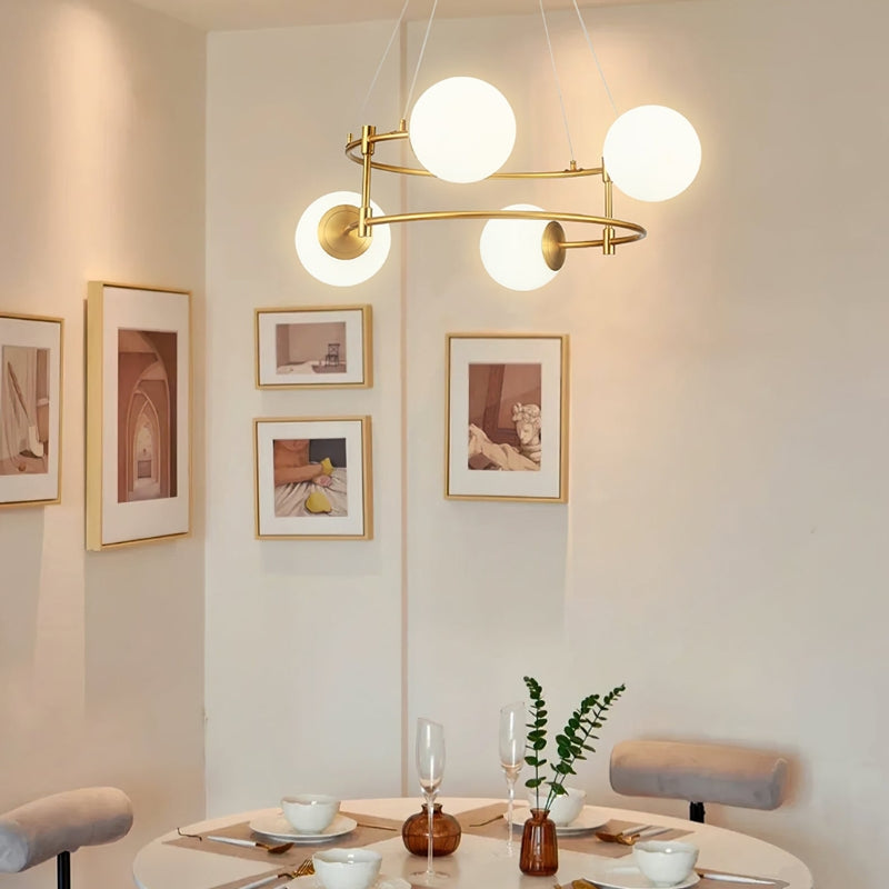 LETTIE Adjustable Black and Gold Chandelier Lighting Fixture
