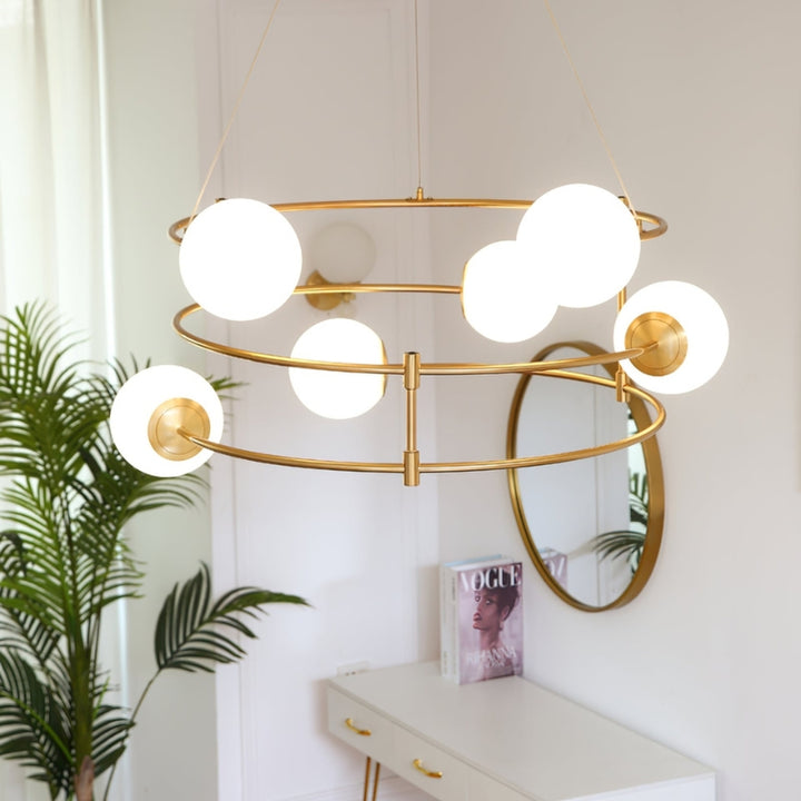 LETTIE Adjustable Black and Gold Chandelier Lighting Fixture