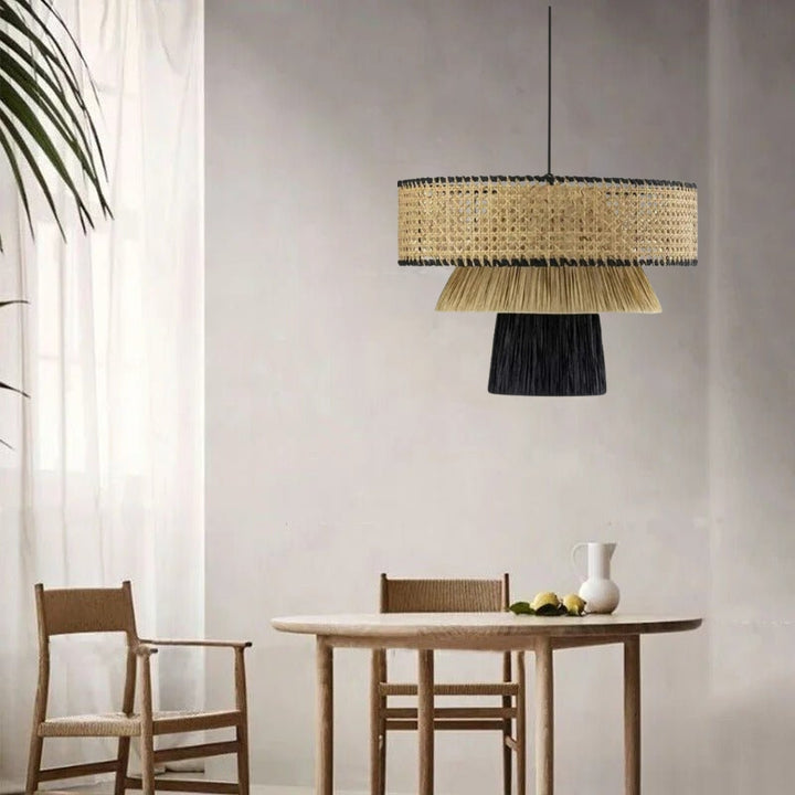 LIBBI Natural Straw Japanese Style Pendant Light