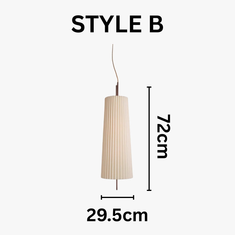 LINA Minimal Pleated Fabric Japanese Zen-Inspired Pendant Light