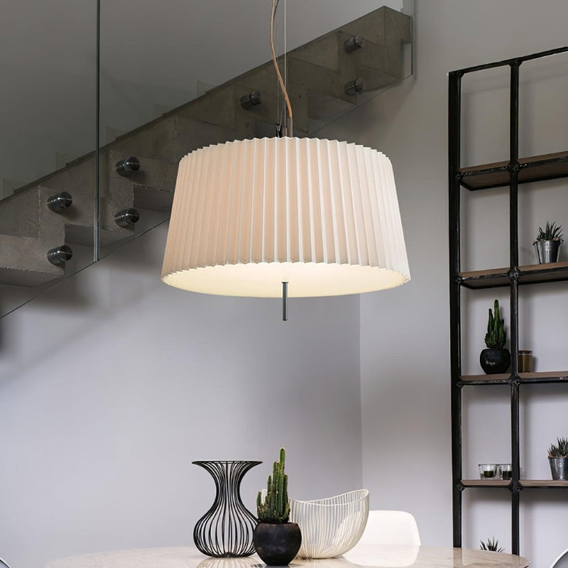 LINA Minimal Pleated Fabric Japanese Zen-Inspired Pendant Light