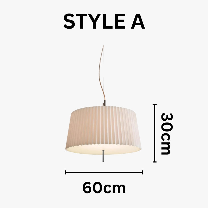 LINA Minimal Pleated Fabric Japanese Zen-Inspired Pendant Light