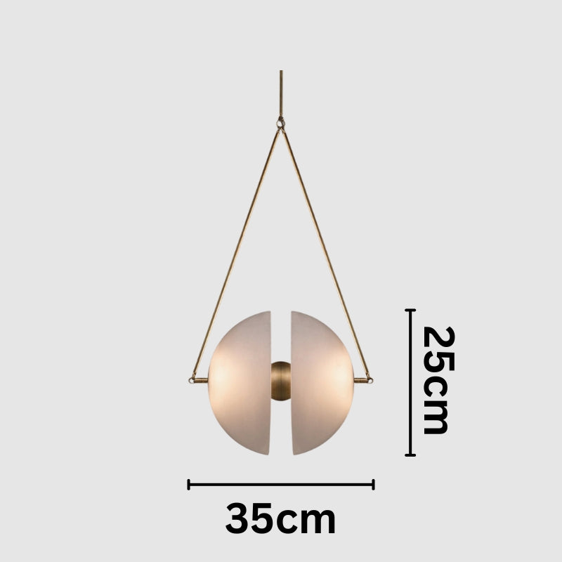 LIVIA Frosted Glass Brass Triangle Fixture Pendant Light