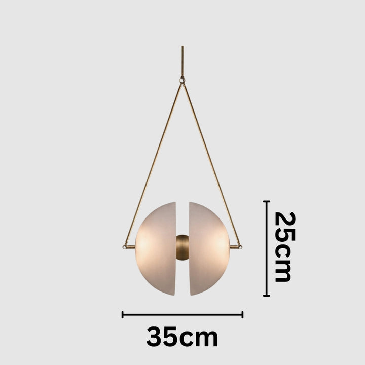 LIVIA Frosted Glass Brass Triangle Fixture Pendant Light