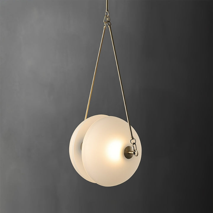 LIVIA Frosted Glass Brass Triangle Fixture Pendant Light