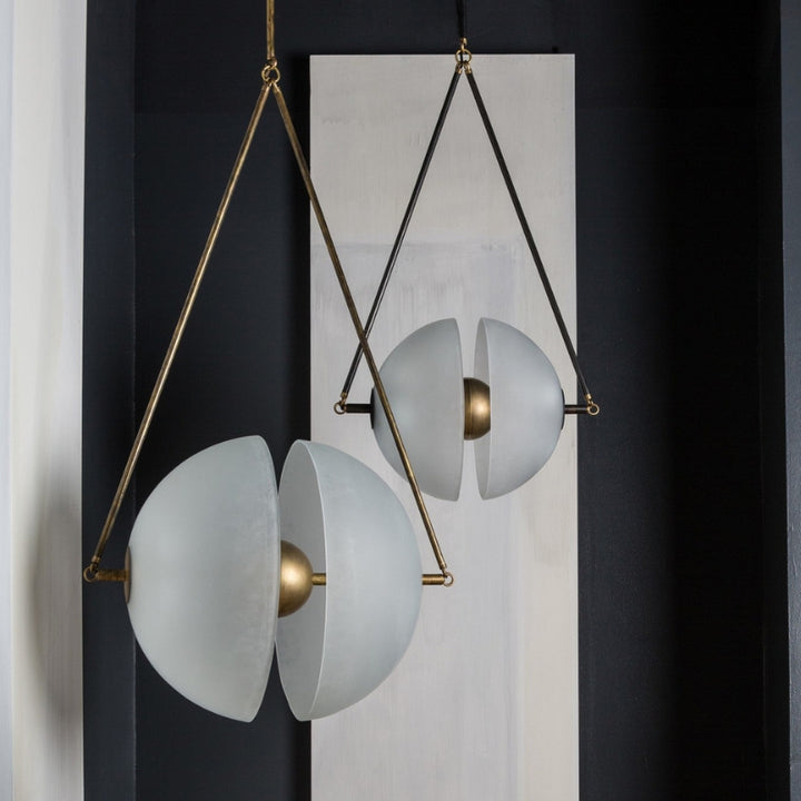 LIVIA Frosted Glass Brass Triangle Fixture Pendant Light