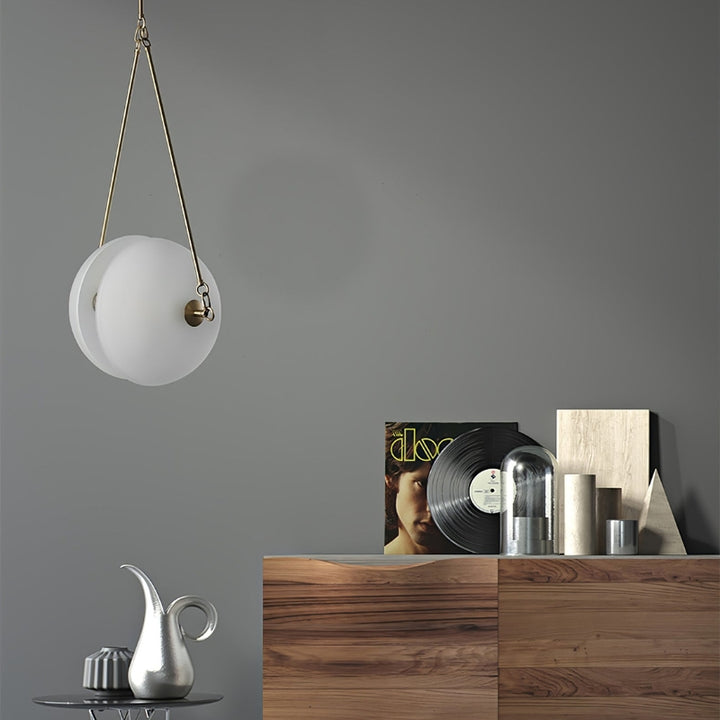 LIVIA Frosted Glass Brass Triangle Fixture Pendant Light