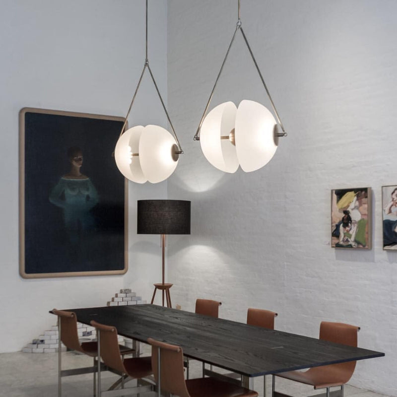 LIVIA Frosted Glass Brass Triangle Fixture Pendant Light