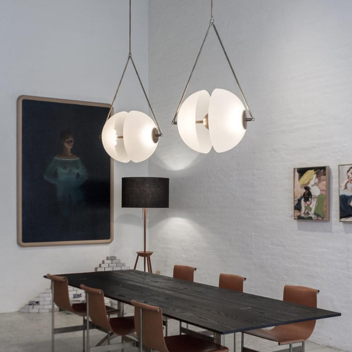LIVIA Frosted Glass Brass Triangle Fixture Pendant Light