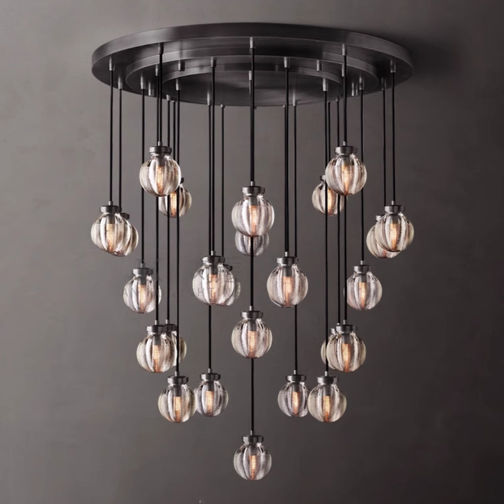ALA Brass and Black Modern Chandelier