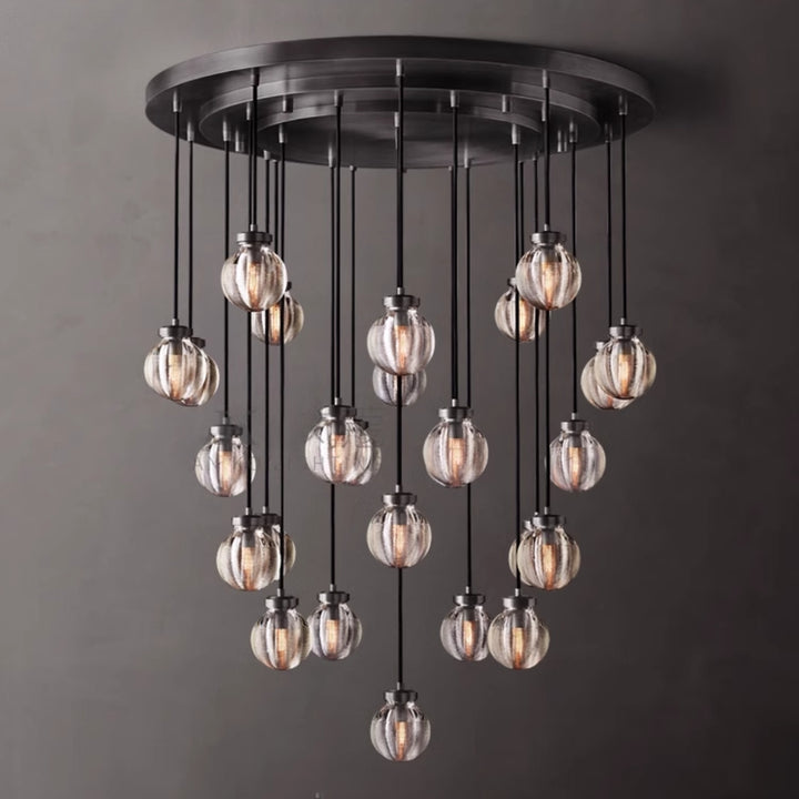 ALA Brass and Black Modern Chandelier