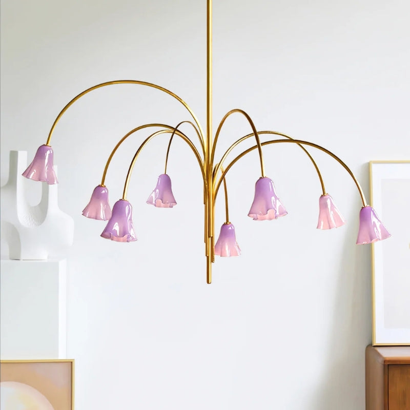 MACY Flora Elegant Metal Glass Ceiling Light Chandelier