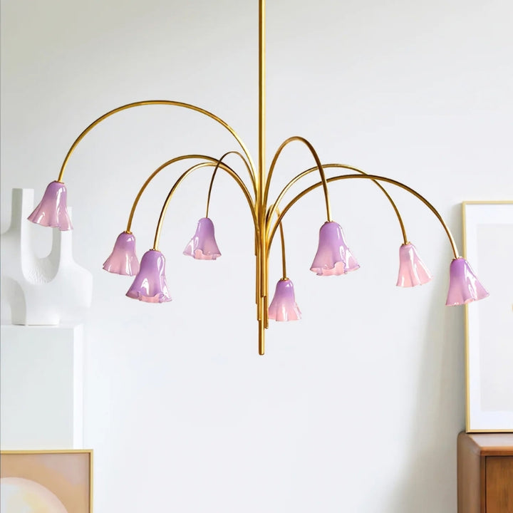 MACY Flora Elegant Metal Glass Ceiling Light Chandelier
