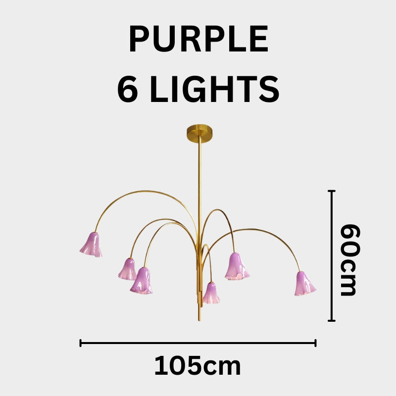 MACY Flora Elegant Metal Glass Ceiling Light Chandelier