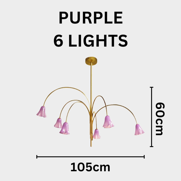 MACY Flora Elegant Metal Glass Ceiling Light Chandelier