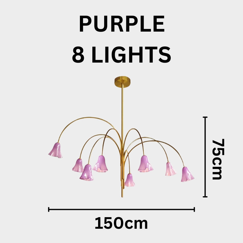 MACY Flora Elegant Metal Glass Ceiling Light Chandelier