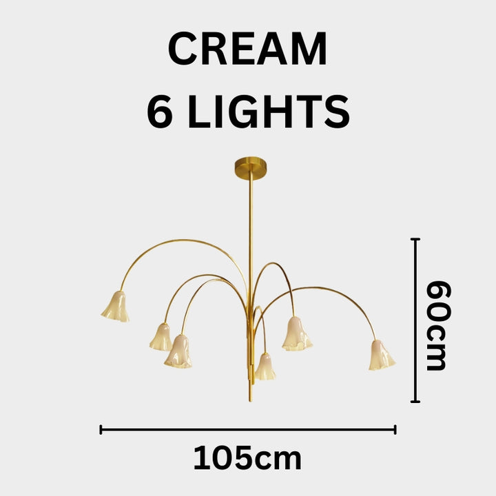 MACY Flora Elegant Metal Glass Ceiling Light Chandelier