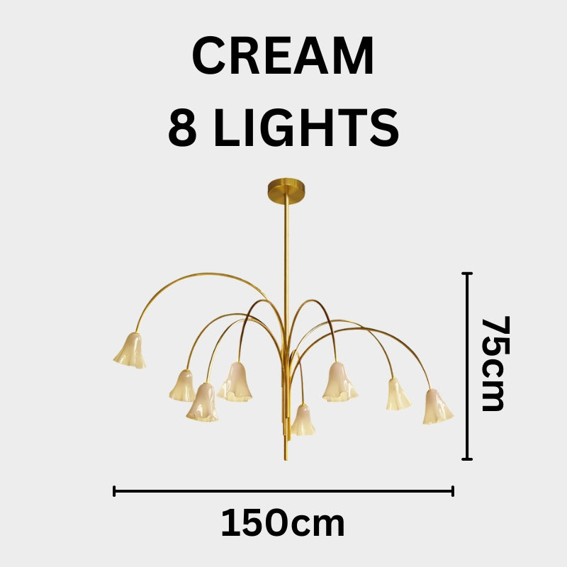MACY Flora Elegant Metal Glass Ceiling Light Chandelier