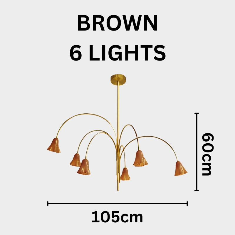 MACY Flora Elegant Metal Glass Ceiling Light Chandelier