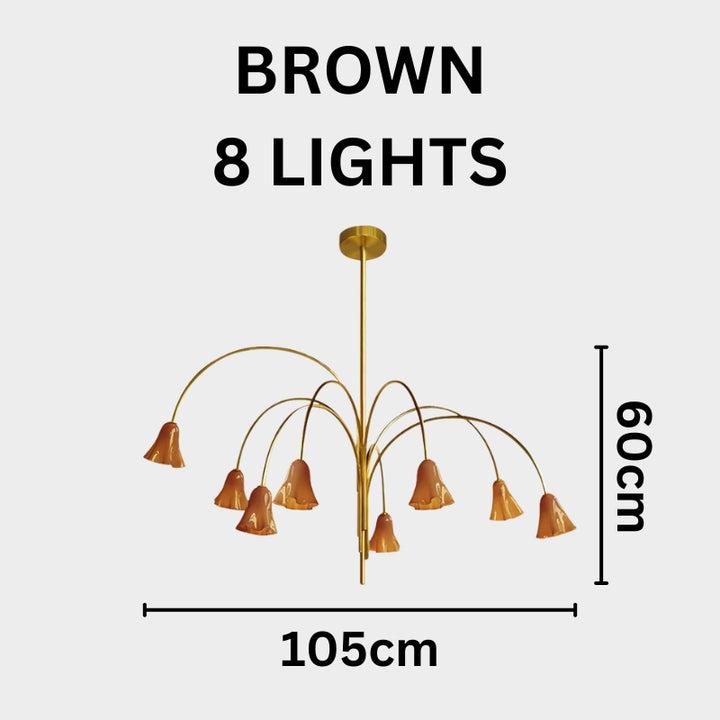 MACY Flora Elegant Metal Glass Ceiling Light Chandelier