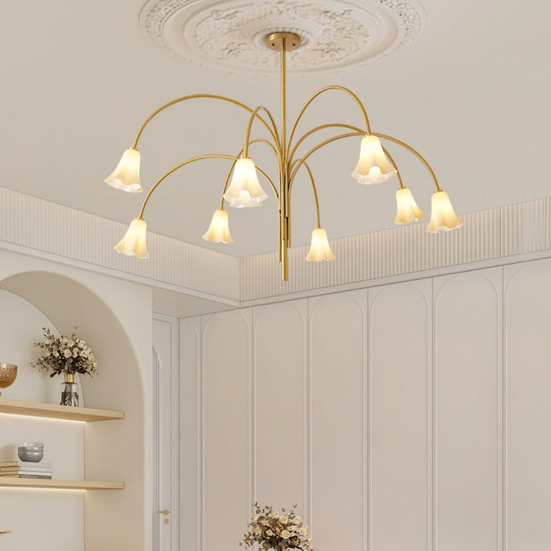 MACY Flora Elegant Metal Glass Ceiling Light Chandelier