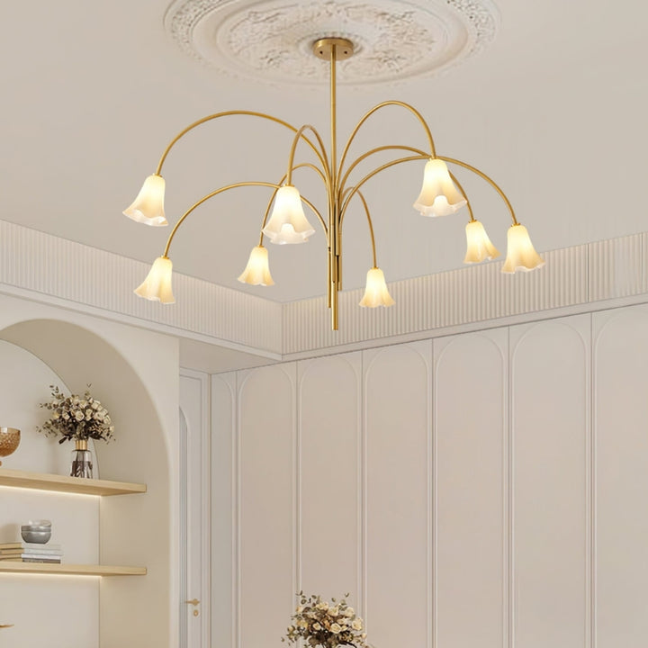 MACY Flora Elegant Metal Glass Ceiling Light Chandelier