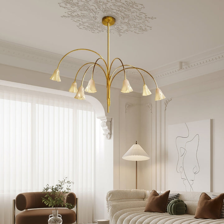 MACY Flora Elegant Metal Glass Ceiling Light Chandelier