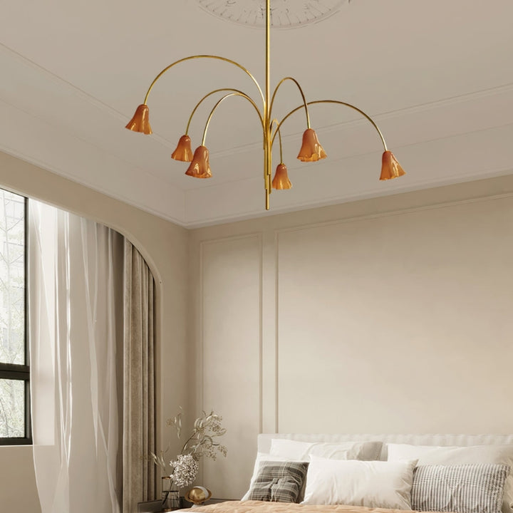 MACY Flora Elegant Metal Glass Ceiling Light Chandelier