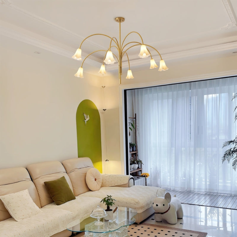 MACY Flora Elegant Metal Glass Ceiling Light Chandelier