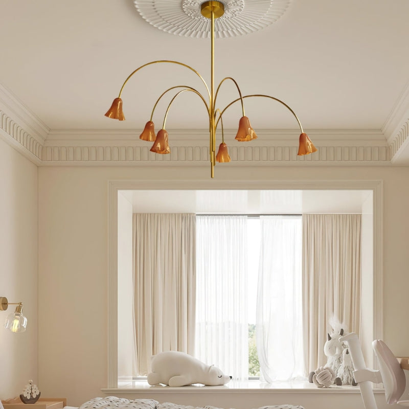 MACY Flora Elegant Metal Glass Ceiling Light Chandelier