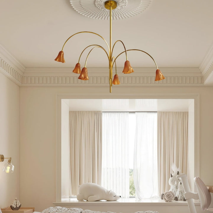 MACY Flora Elegant Metal Glass Ceiling Light Chandelier