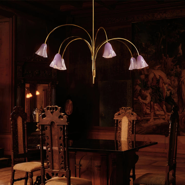 MACY Flora Elegant Metal Glass Ceiling Light Chandelier