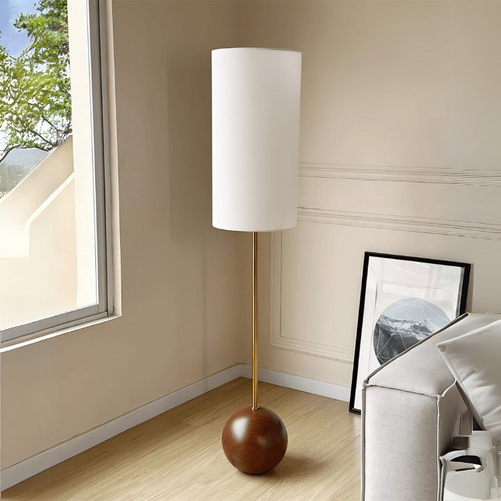 MADDIE Wood Fabric Indoor Floor Lamp