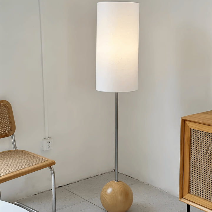 MADDIE Wood Fabric Indoor Floor Lamp