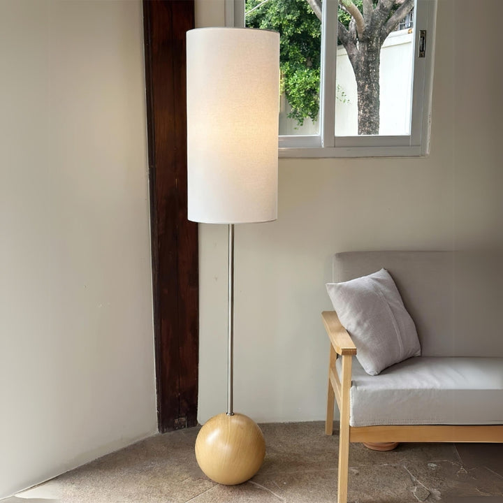 MADDIE Wood Fabric Indoor Floor Lamp