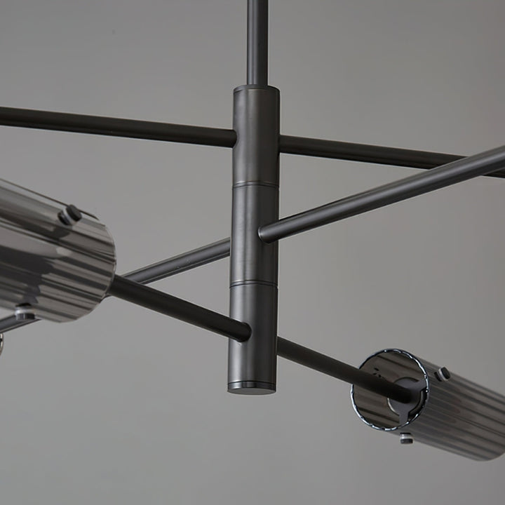 MAIA Modern Black Chandelier Sleek Brass Lighting Fixture for Contemporary Interiors