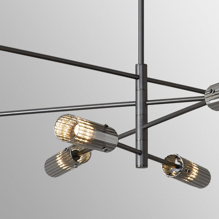 MAIA Modern Black Chandelier Sleek Brass Lighting Fixture for Contemporary Interiors