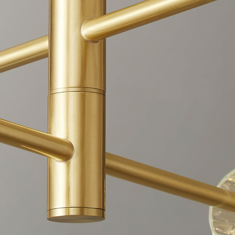 MAIA Modern Black Chandelier Sleek Brass Lighting Fixture for Contemporary Interiors