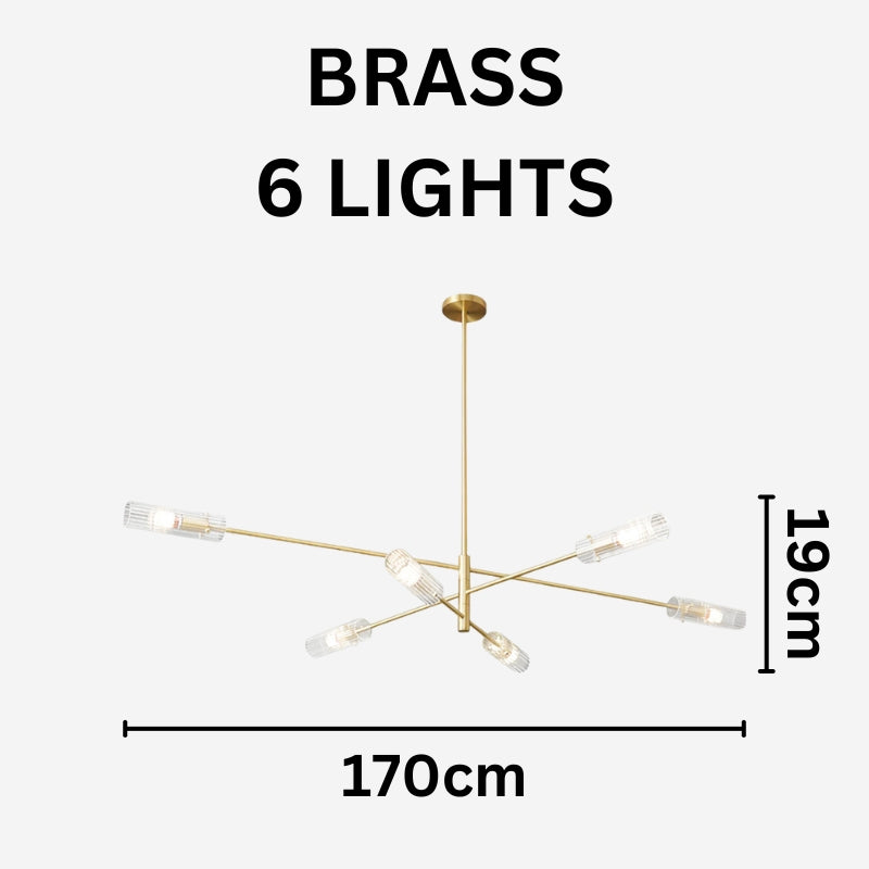 MAIA Modern Black Chandelier Sleek Brass Lighting Fixture for Contemporary Interiors