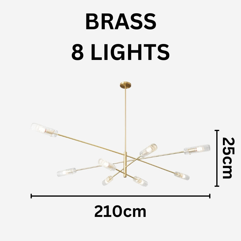 MAIA Modern Black Chandelier Sleek Brass Lighting Fixture for Contemporary Interiors