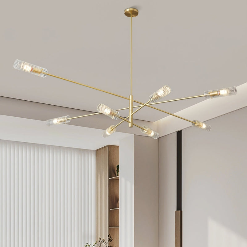 MAIA Modern Black Chandelier Sleek Brass Lighting Fixture for Contemporary Interiors